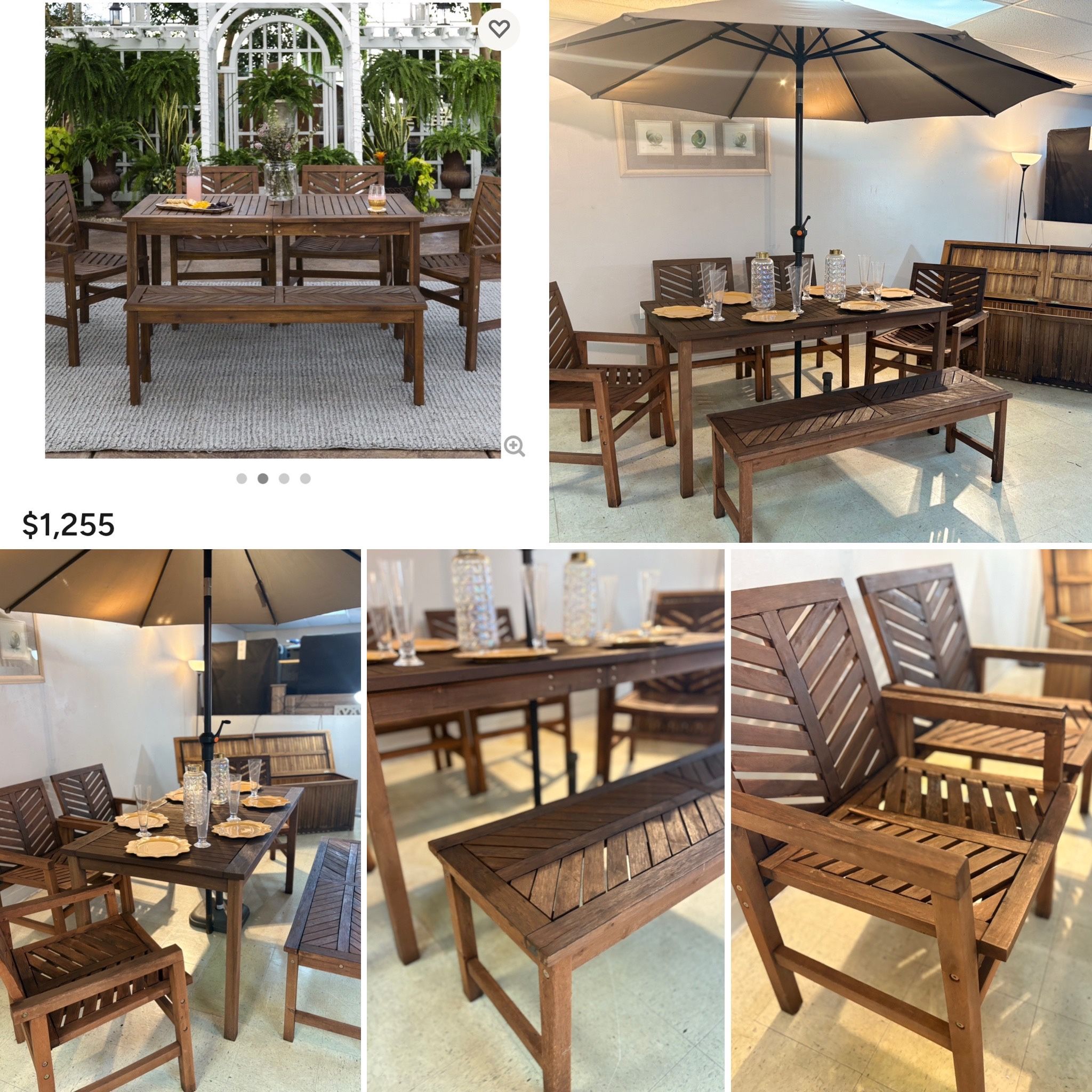 8pc Chevron Outdoor Patio Dining Set $369.99