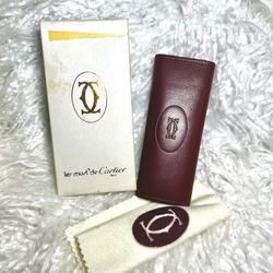 Cartier Burgundy Leather four key holder 