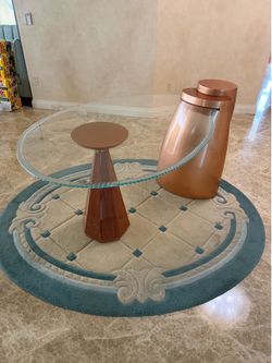 Postmodern Asymmetrical Glass Table