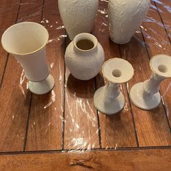Lenox Gold Rimmed Vases and Candlesticks Collection