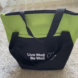 New! Nice Lunch Bag - Green/black - Handle - 10” H X 5.5” W X 12.5