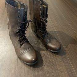 Steve Madden Troopa Leather Combat Boots 