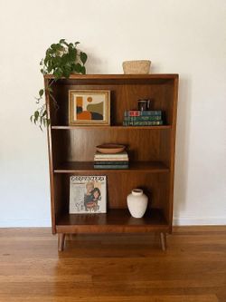 Solid Wood Mid-Century Bookcase