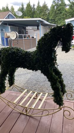 Store front Christmas horse