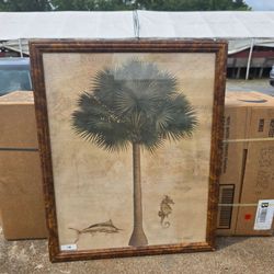 Framed Tropical Palm Tree Wall Art