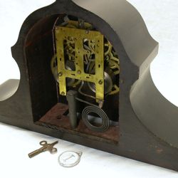 LOWER STILL: Vintage Ingraham Tambour Mantle Strike Clock & Key – Excellent!