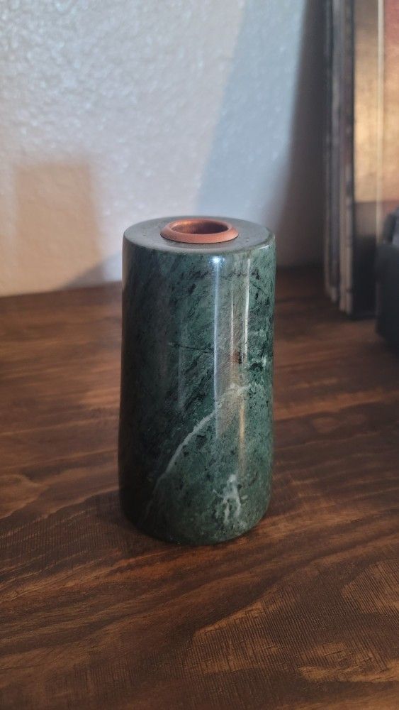 Threshold Solid Green Marble Taper Candle Holder