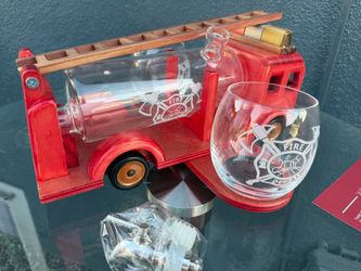 Fire Truck Whiskey Decanter Set with Glasses