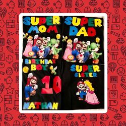 Super Mario Birthday Tshirt/ Mario Bros Playeras 