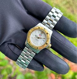 TAG Heuer Ladies Wrist Watch Two Tone Professional 27mm WK1320-0 Stainless Steel Bracelet Silver Dial