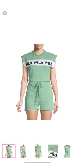FILA NWT Sporty Constanza Spell-Out Logo Drawstring Waist Romper M