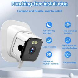2K AI Window Camera, Inside Window Cam with Anti - Glare & PIR Motion Detection