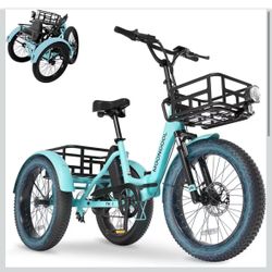 ❤️‍🔥 Folding electric tricycle for adults, 20-inch