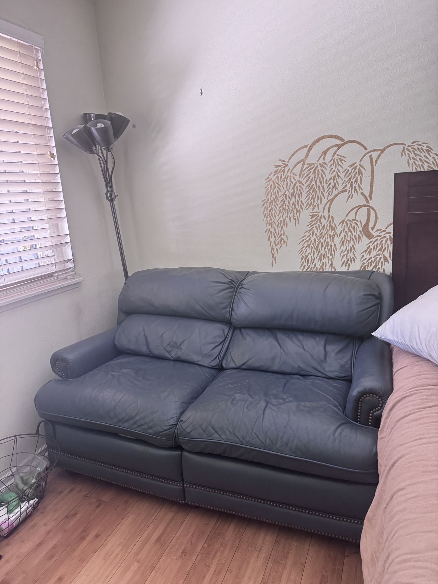 FREE blue leather couch