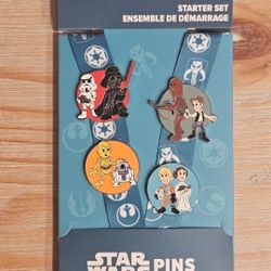 Disney Star Wars Lanyard Trading Pin Set- New
