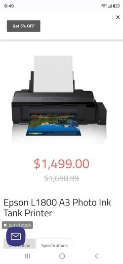 Epson L1800 EcoTank A3+ Photo Printer – Used