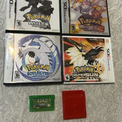 Nintendo Pokemon DS Gameboy game lot bundle Soul Silver White 2 Leaf green Red Ultra Sun