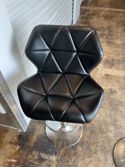 Black leather stools
