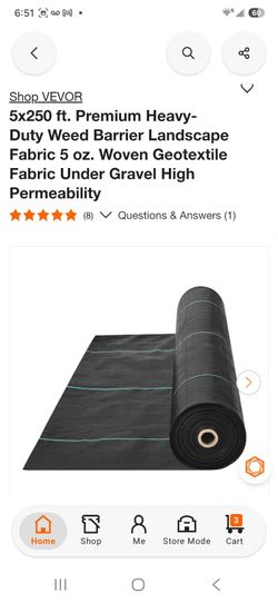 Shop VEVOR 5x250 ft. Premium Heavy- Duty Weed Barrier Landscape Fabric 5 oz. Woven Geotextile Fabric Under Gravel High Permeability