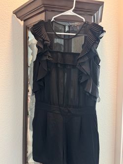 Black Ruffle Sleeveless Jumpsuit