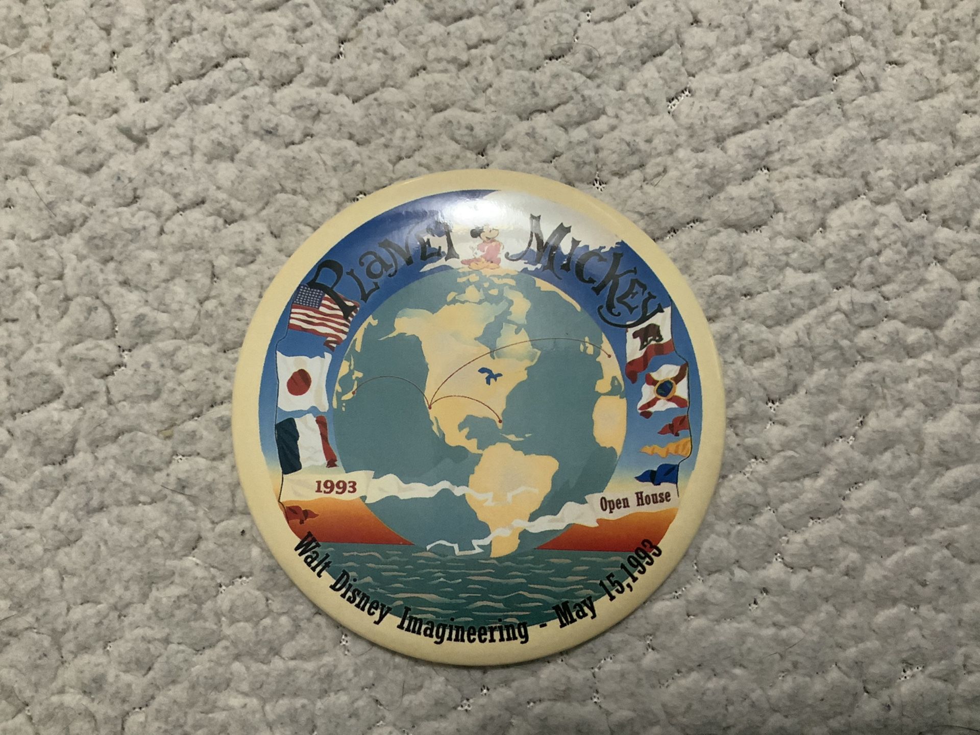NEW Planet Mickey Walt Disney Imagineering Burbank, Ca. Dated: May 15, 1993 Pin Excellent Condition