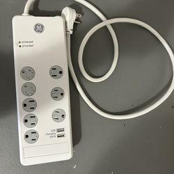 GE Pro 8- Outlet Surge Protector, 2 USB