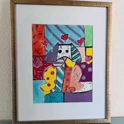 Britto Inspired Oil Painting On Canvas