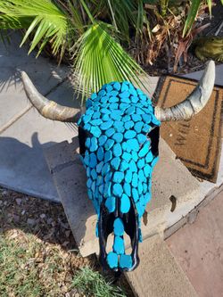 Large Decorated Cow Skull