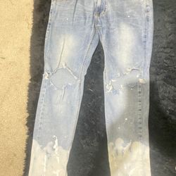 Ripped Paint Splatter Jeans 