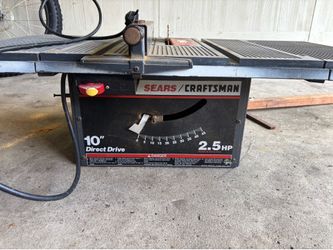 Sears Craftsman 10” Table Saw – 2.5 HP – Good Condition