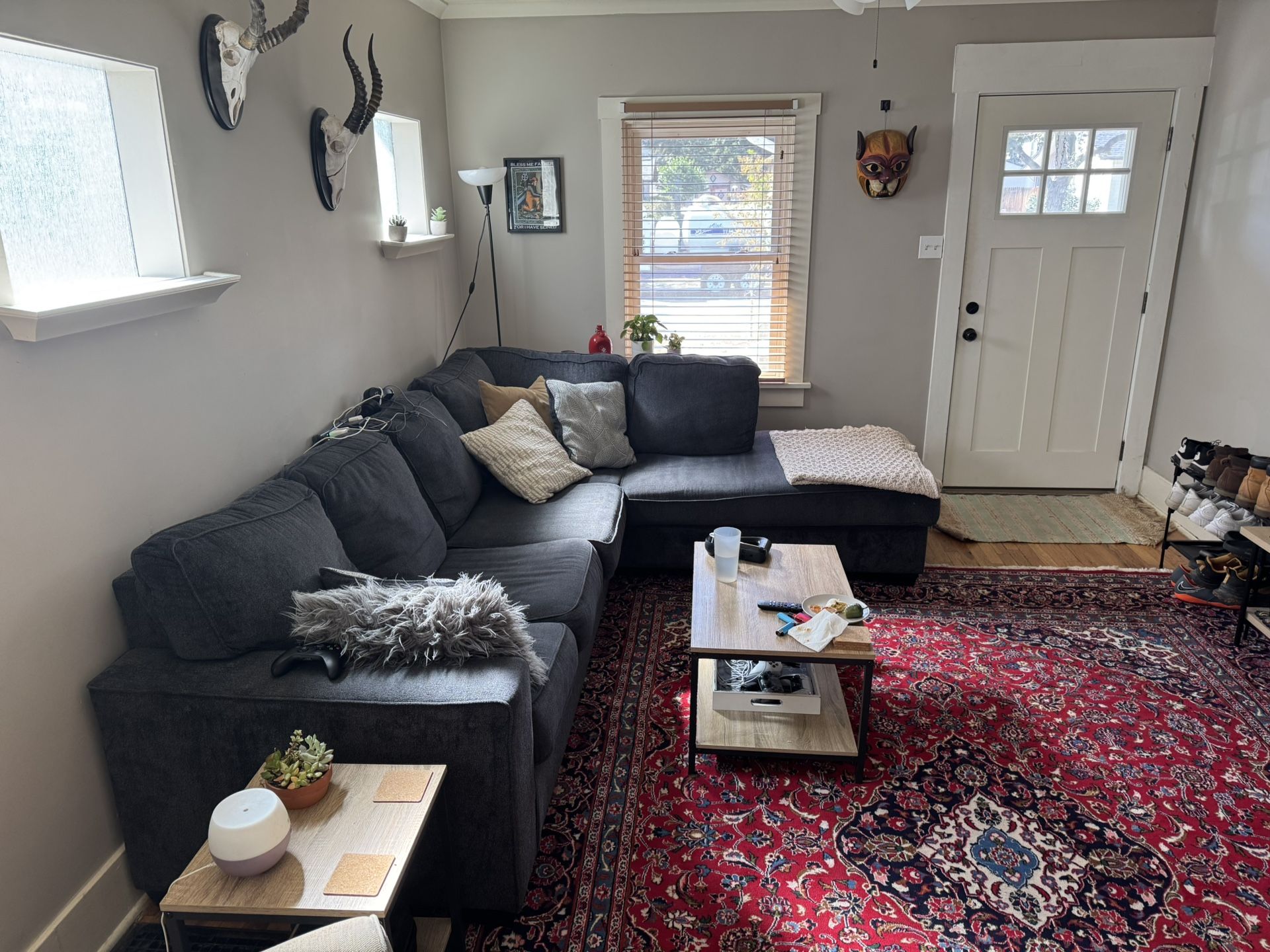 2 Part Blue Sectional Couch