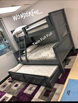 Bumk Beds / Literas Twin Full Full Madera 100% Pinewood