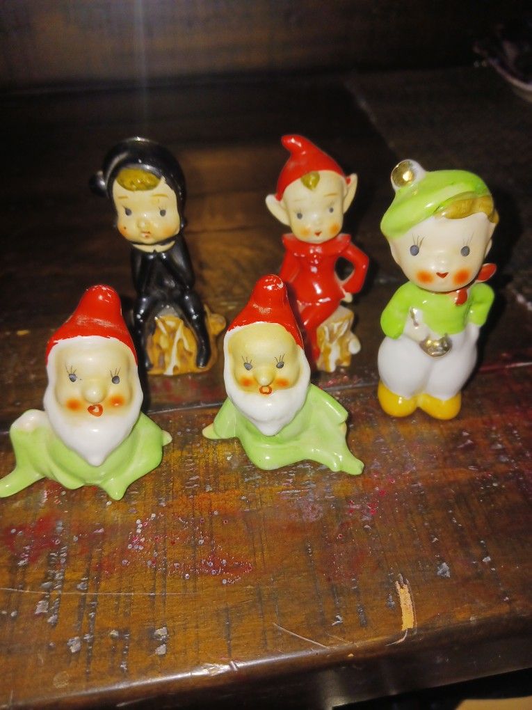 1940's-50's Mini Ceramic Christmas Figurines