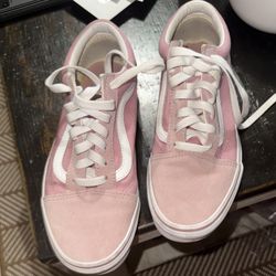 Light Pink Rose Vans Women’s 7.5 Good Condition 