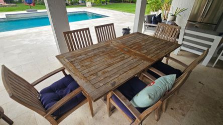 Patio Dining Table Set made of real teak wood