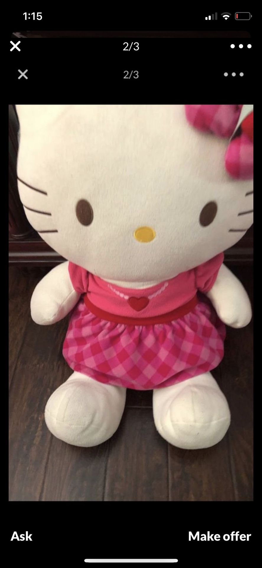Large hello kitty stuffed character