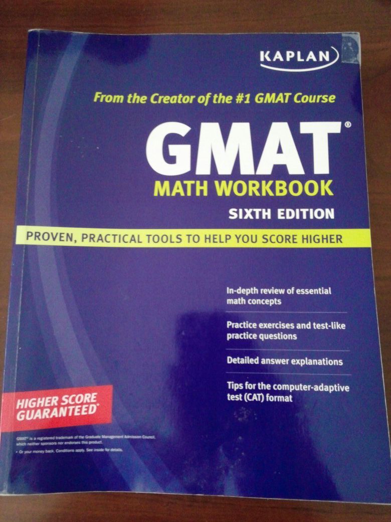 REDUCED!!!GMAT Math Work book, 6th edition by Kaplan.