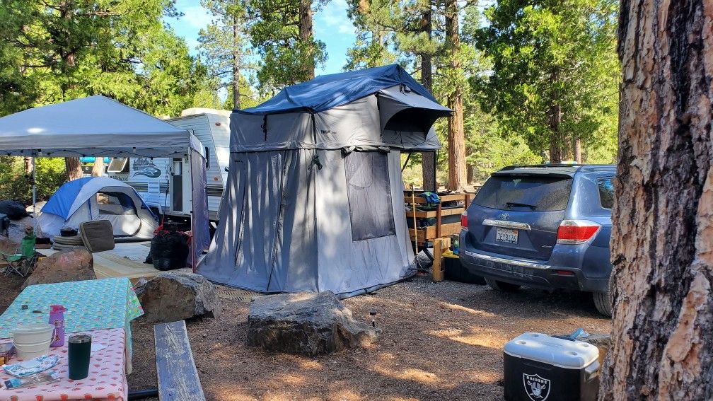 Custom 5'x8' Flatbed Trailer with Custom Built Rack For Rooftop Tent