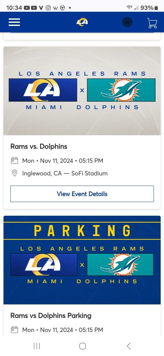 Rams Vrs. Dolphins