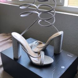 charlotte russe silver heels 