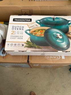 Tramontina cast iron cookware 2 pieces - new
