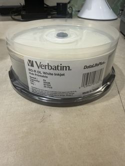 NEW Sealed Verbatim BD-R DL 50GB Blu-ray Discs 25-Pack, Inkjet Printable
