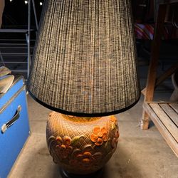 Lamp Orange Raised Flower