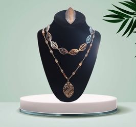 2 Necklaces With Ring Set