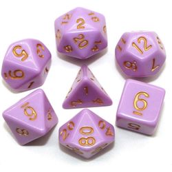 DND Purple Polyhedral Acrylic Dice, New!