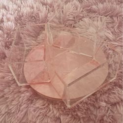 Acrylic And Pink Rotating Storage Container 