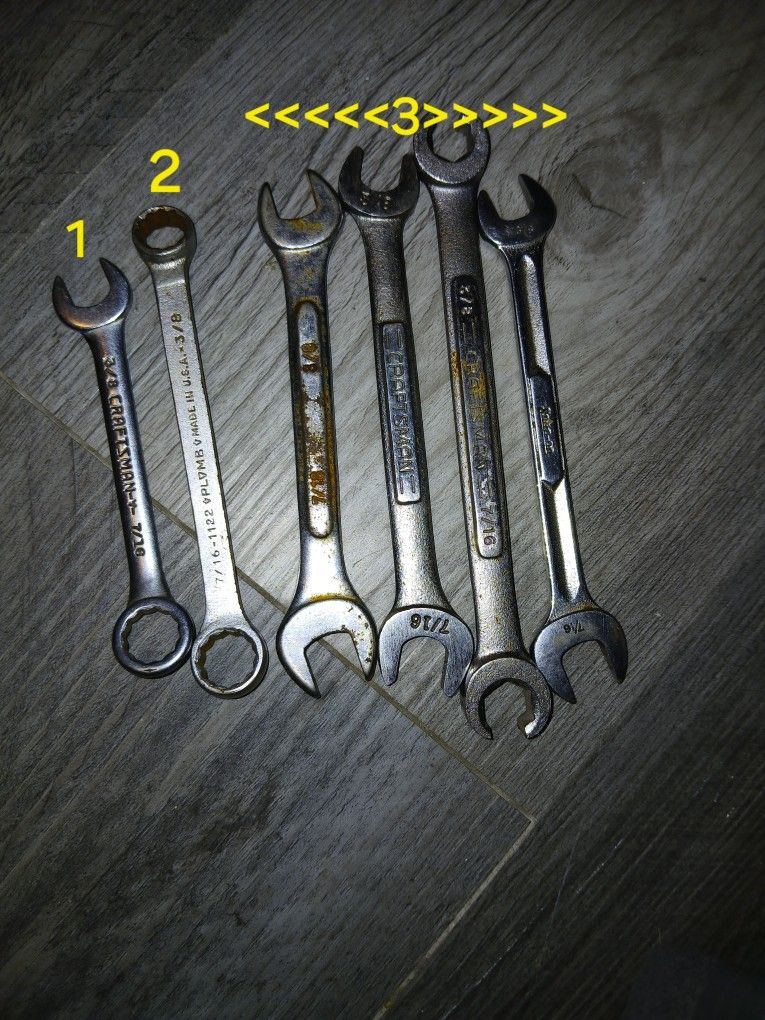 Combination Wrench, 3/8 And 7/16, Double Box Wrench