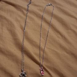 REAL STERLING Silver Necklaces WITH REAL Pendents 