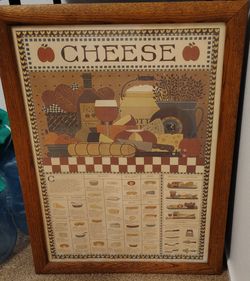 Framed Cheese Guide Art Print $30 OBO