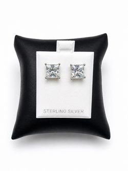 925 Sterling Silver 6.00CTW MOISSANITE Square Stud Screw Back Earrings